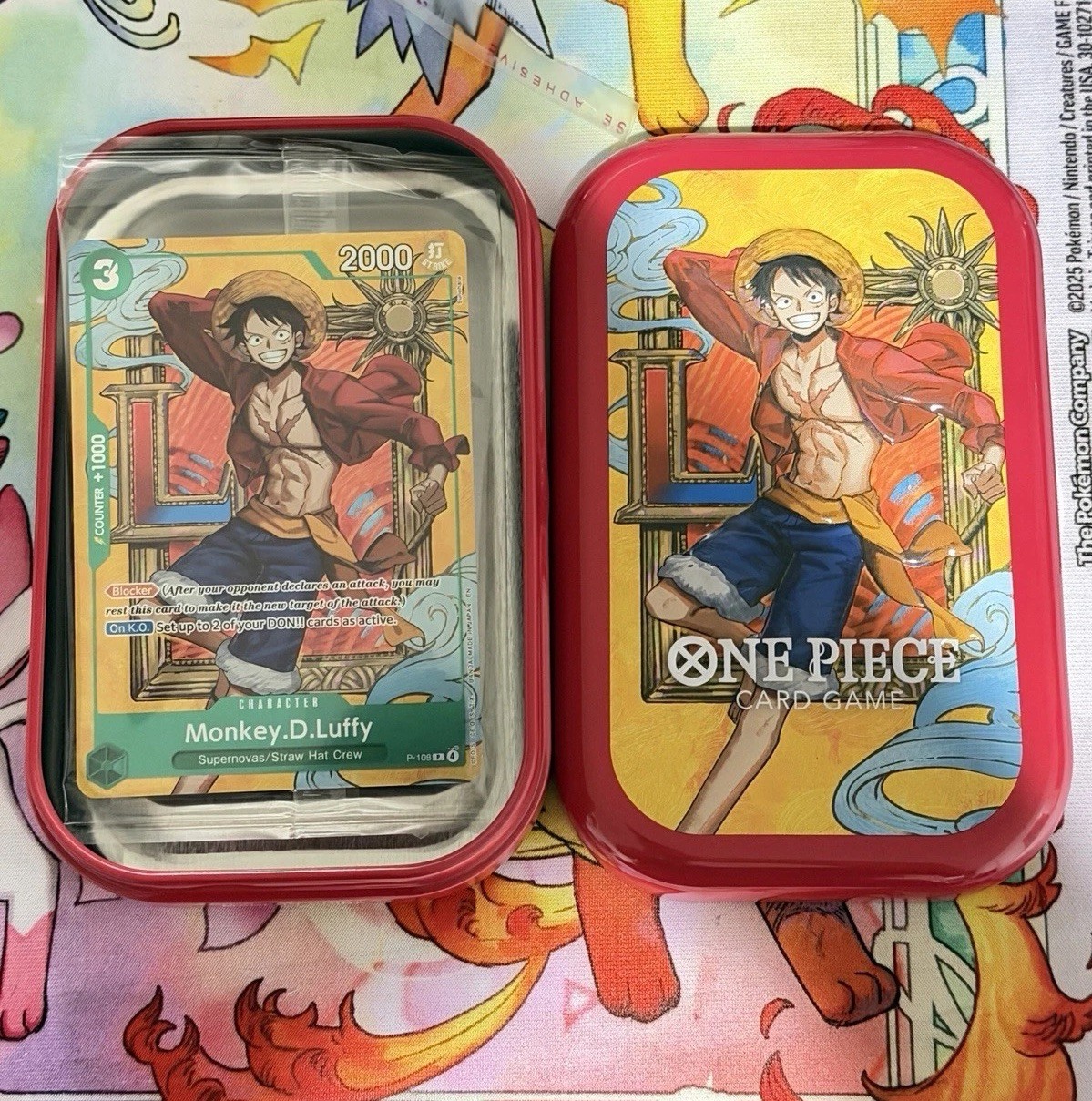 2026 One Piece Monkey D. Luffy P-108 English TS-03 Card Sealed With Tin No Pack