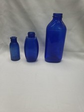 cobalt blue glass Bottles Lot Of 3 Must See Pictures