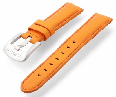 18mm Genuine LOCMAN Orange Calf Leather Orange Stitch Watch Strap Band & Buckle