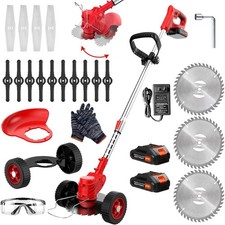 Electric Cordless Grass String Trimmer Lawn Edger Weed Wacker Cutter  2 Battery