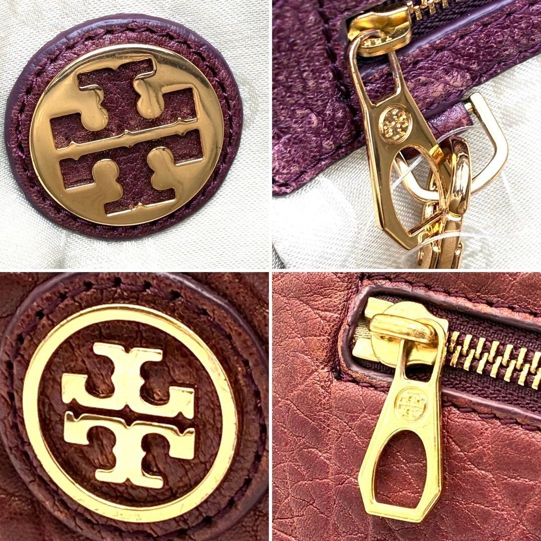 Tory Burch 2-way Shoulder Bag Leather In Bordeaux W/ Mirror, Used Good Condition thumbnail 8