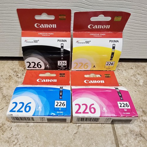 Genuine CANON Black CLI-226 Cyan Magenta Yellow Color 4 Ink Tanks Pixma ...