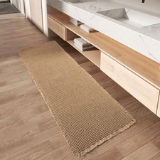 Upgraded Waffle Bath Mat Runner Absorbent Non Slip Bathroom Mat, 2' x 5' Brown