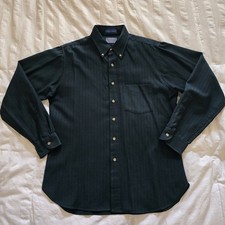 Sir Pendleton Vtg USA Country Traditionals Worsted Wool Shirt Mens Large L Green
