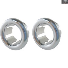 Durable ABS Silver Sink Overflow Ring Caps - Easy Snap-In Installation, 2Pcs