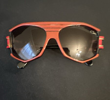 Cazal MOD 163/3 Aviator Sunglasses Red Frame Gray Tinted Lens 135mm Retro