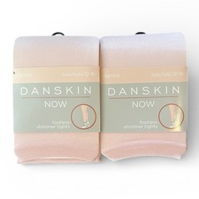Lot Of 10 Girls DANSKIN Pink SHIMMER FOOTLESS DANCE TIGHTS Size 12-16 Tall