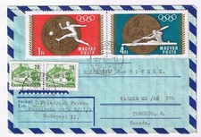 Stamps Hungary Envelope Budapest Olympic Games 1968 Aerogram