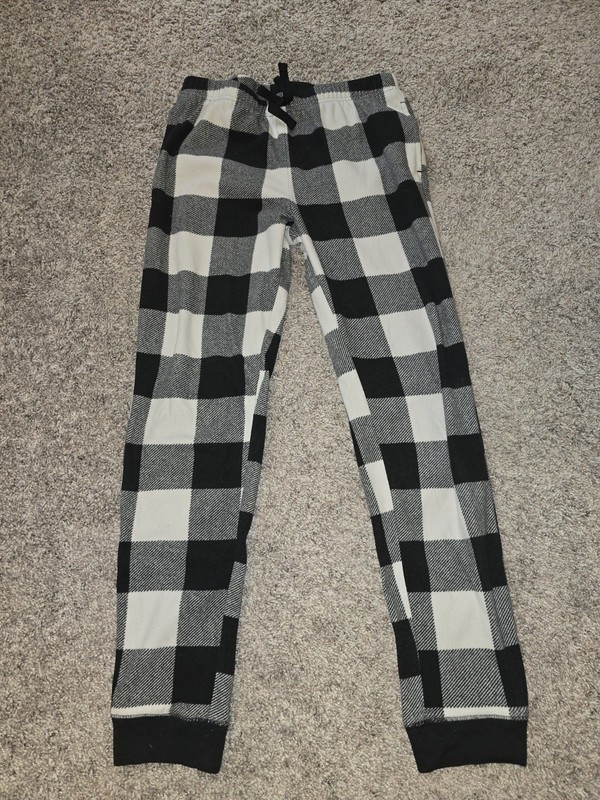 Girls XL 14-16 Old Navy Black And White Plaid Pajama Lounge Pants