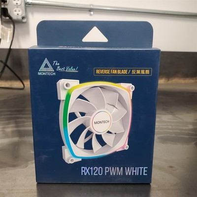 Montech RX120 PWM WHITE RX120 ARGB Reversed Fan 1600PWM 120mm White