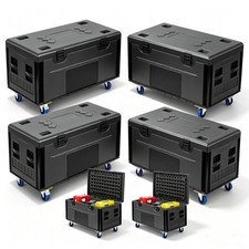 4pc Cable Trunk Road Case with Wheel 44"x22"x25" Stackable ATA Rolling Road Case