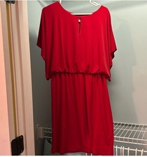 Coldwater Creek Red Blouson Dress SZ 8 – Stretch, Knee Length, 80s Style