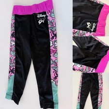 GK Elite DISNEY Leotard Pants Gymnastics Chip Pink Turquoise Black SIZE CS