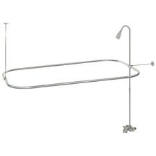 EZ-FLO 2 Handle Clawfoot Freestanding Tub Faucet Wall Mounted Shower Kit Chrome