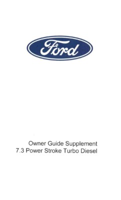 2001-2002 Ford Truck 7.3L Power Stroke Turbo Diesel Owner's Manual