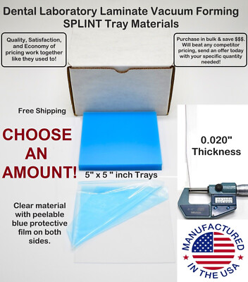 .020 - Dental Vacuum Forming Tray Material for Splints Bleaching Retainer Clear