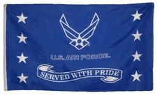 Air Force Served With Pride Flag 3x5 USAF Veteran Vet Retired US Military USA