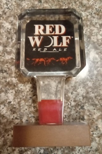 Red Wolf Red Ale Beer Tap Handle Pull 6.5" W/Base - Picture 3 of 3