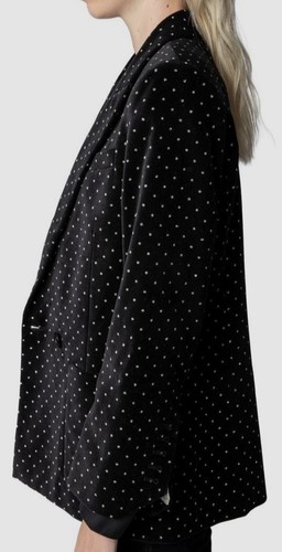 $798 Zadig & Voltaire Women's Black Glitter Blazer Coat Jacket Size FR 42/US 10 - Picture 3 of 5