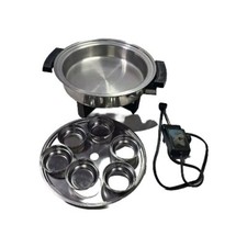Vtg Townecraft 11” Electric Skillet  EGG 17450 Stainless Liquid Core Clean  USA