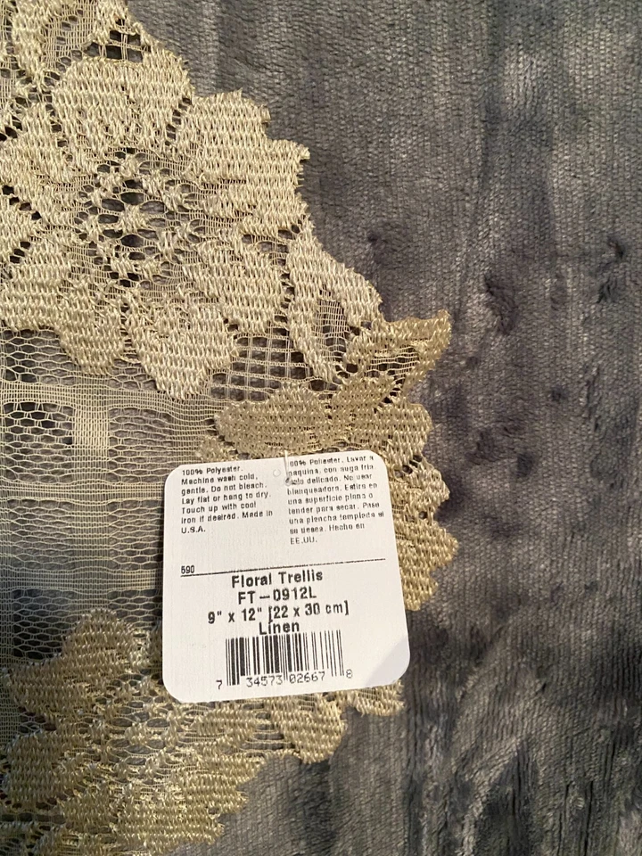 Heritage NUEVO #FT-0912L ENREJADO FLORAL 9 x 12 Dolly, Juego de 3 unidades, color crudo Foto 3 de 3