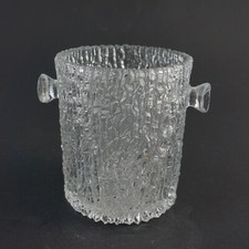 Vintage Sektkühler / Flaschenkühler / Eiseimer - Eisglas transparent - 14 cm