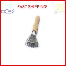 Hair Brush and Comb Cleaner with Metal Wire Rake Wooden Handle Comb Brush Cleane