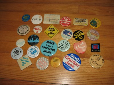 25 Vintage Math Mathmatics Teacher Pinback Metal Buttons Lot 1.5