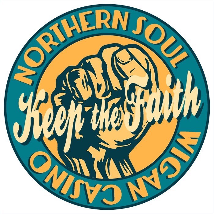 Northern Soul Keep The Faith Record Logo - T-shirt Lunga/Vestito Donna In Cotone (Arancione)