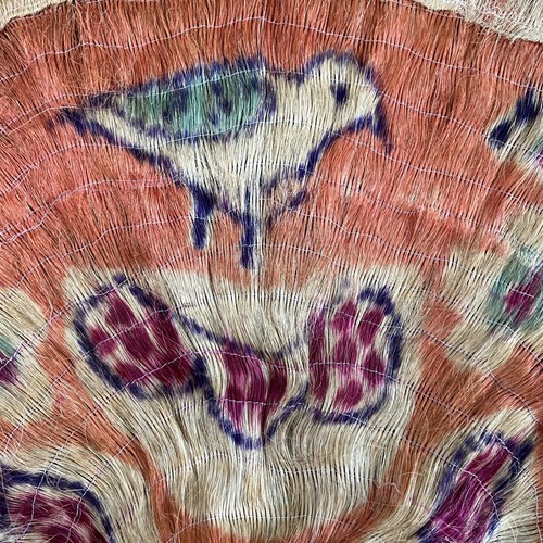 Vintage Hand Woven Dyed/Painted Straw Wall Hanging Folk Art 44” Round - Picture 4 of 9