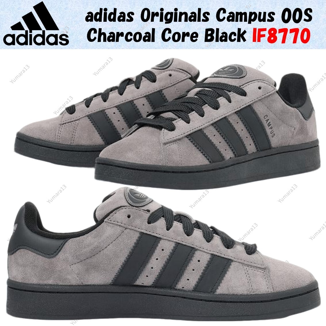 ★ADIDAS ORIGINALS★ CAMPUS 00S Charcoal Black 送料込 IF8770 adidas Originals Campus 00S Charcoal Core Black IF8770 Men's