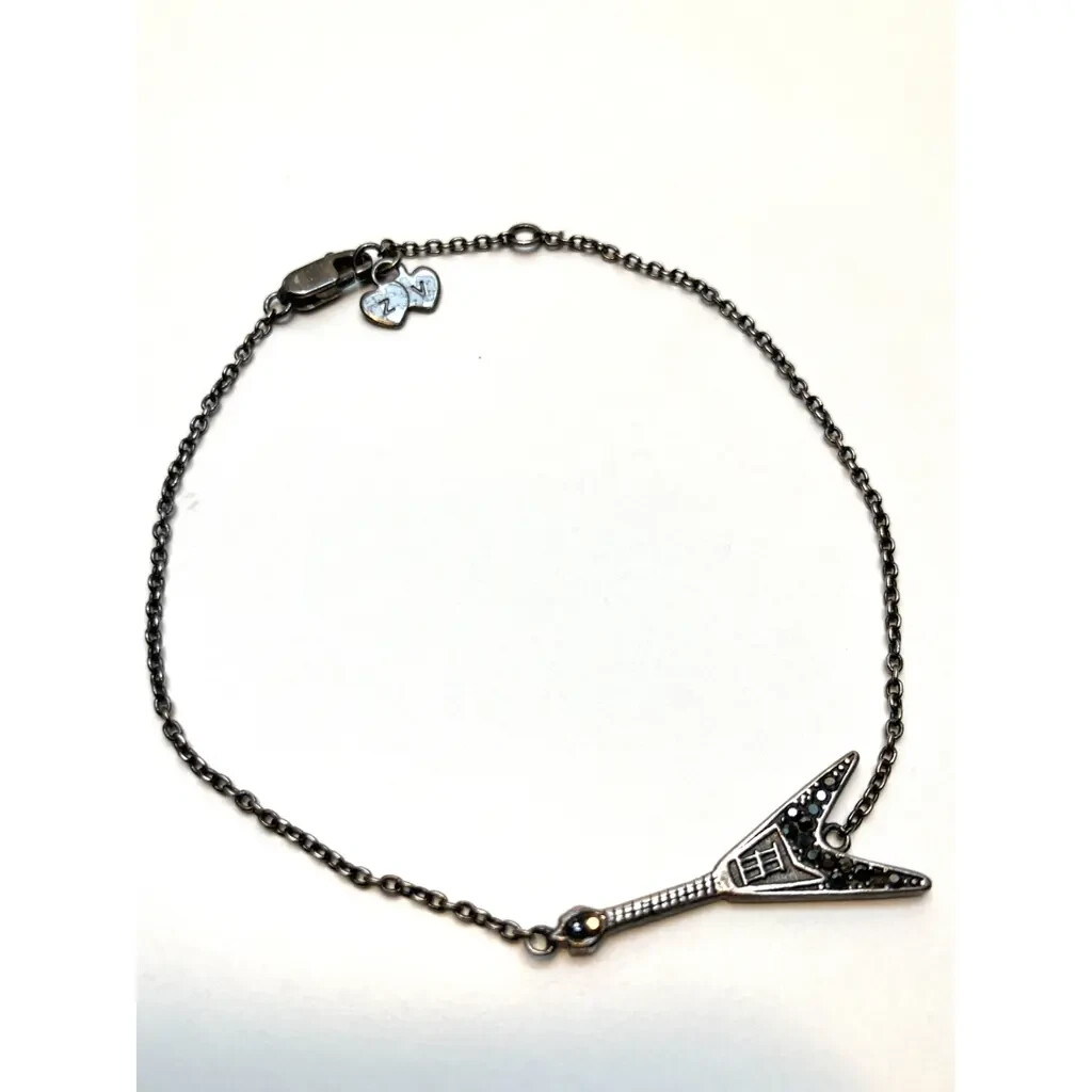 Bracelet guitare en argent Zadig & Voltaire, bijou rock serti de strass éclatants