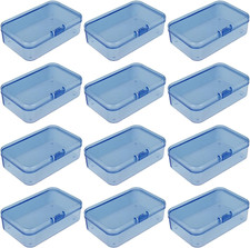 12 Pieces Mini Rectangular Plastic Boxes Empty Storage Organizer Containers with