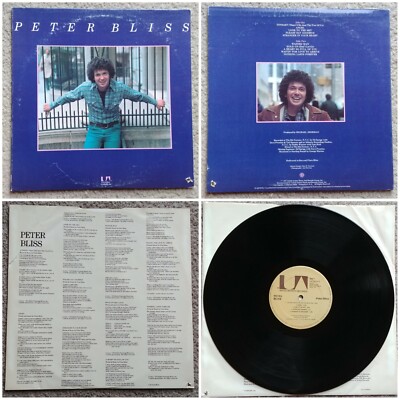 PETER BLISS Self Titled LP Vinyl Record 12'' United Artists Records 1977 POP ROCK