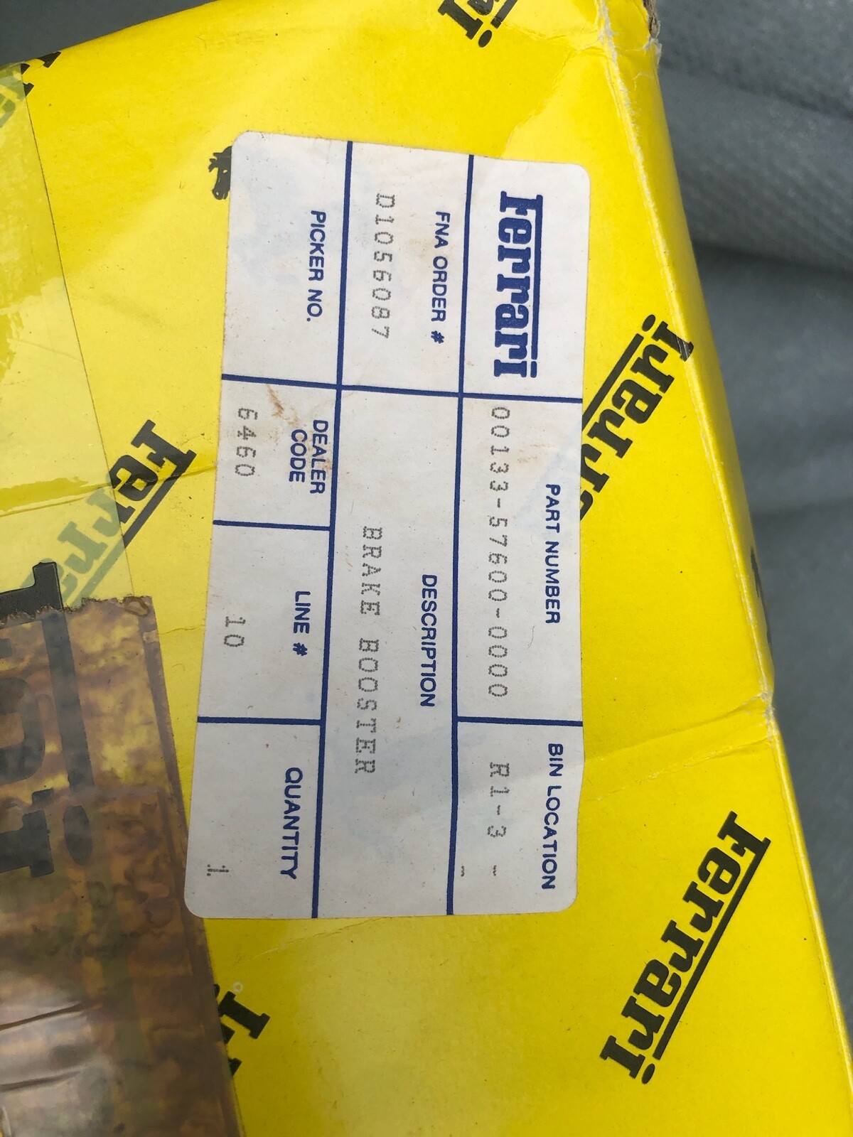 Ferrari 308 Brake Booster with OG Box; 106361