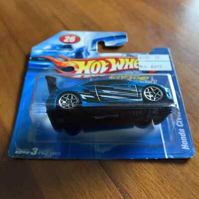 Hot Wheels Japan Short Card 2007 Japanese - Honda Civic Si - Blue