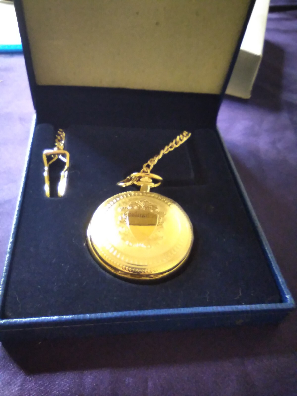 New Charles-Hubert Paris 3556 Gold-Plated Mechanical Pocket Watch Never Used