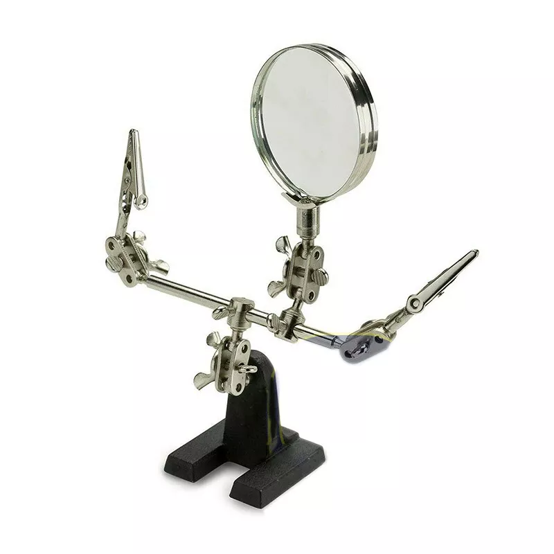 Third Hand Soldering Solder Iron Stand Holder Magnifier Helping