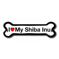 Magnet Me Up I Love My Shiba Inu Dog Bone Car Magnet - 2x7 Dog Bone Auto Truck D