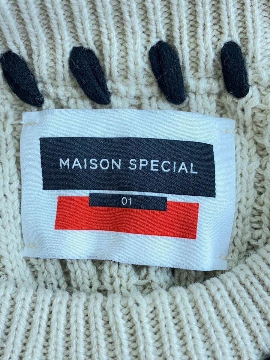 MAISON SPECIAL◆ニット・セーター(厚手)/M/コットン/BLK/11212361338 MAISON SPECIAL KNIT SWEATER (THICK 1 COTTON Beige SOLID