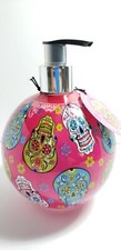 X-Large 16.9 fl oz. Day of the Dead Pink Sugar Skull Soap Dispenser NWT