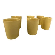 Vtg Tupperware Cups Harvest Gold Tumblers Short Stackable 6 oz #1251