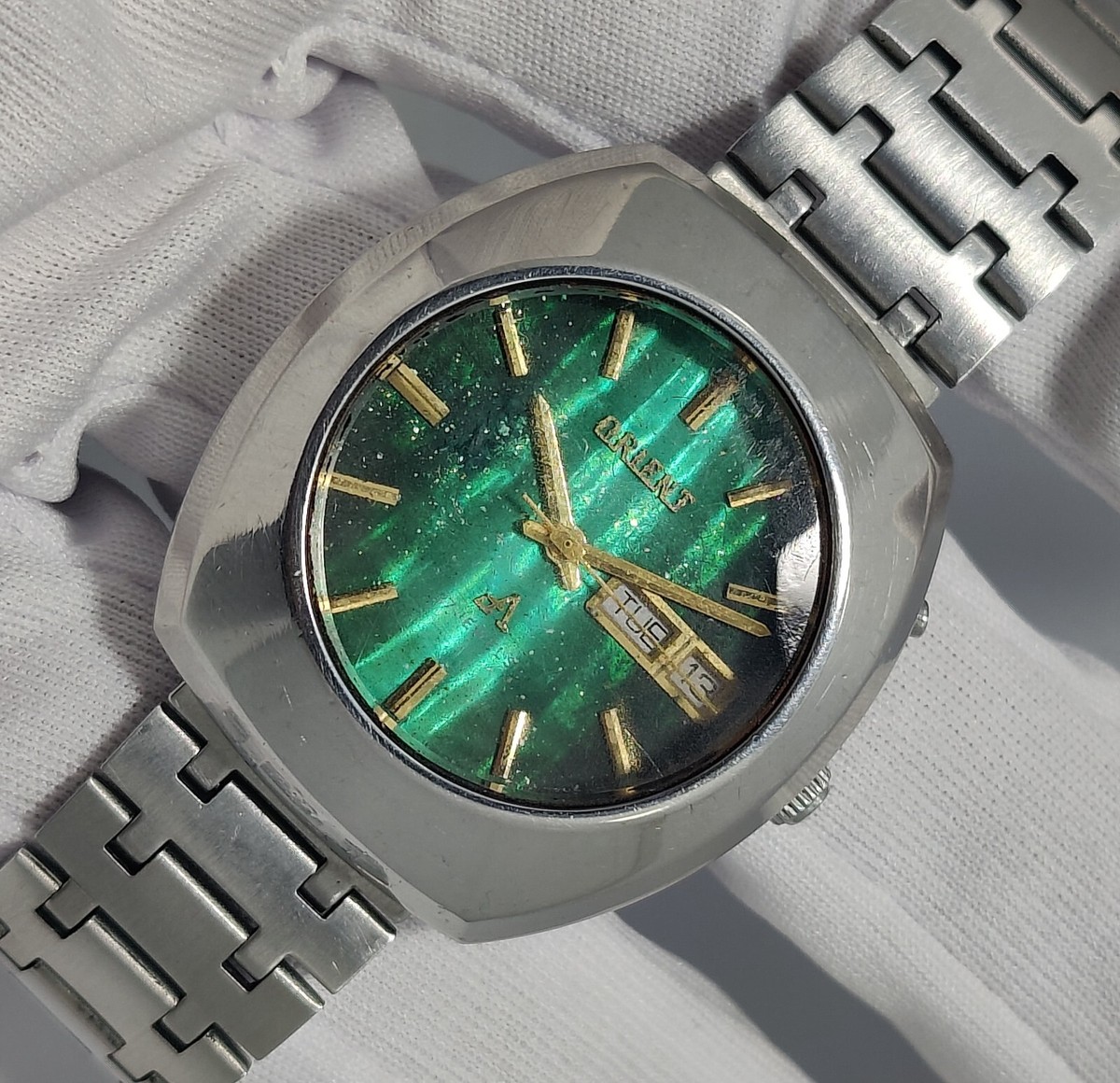 Vintage Orient Chrono Ace Overhaul Shell Dial Day/Date Japan Men's