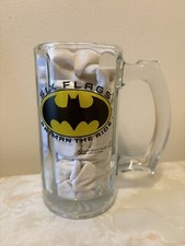 Taza de cristal vintage 1996 Batman The Ride Stein Six Flags parque de atracciones recuerdo