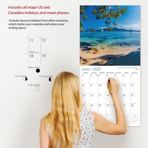 18 Monate Juli 2024 - Dezember 2025, Monatskalender Strände, 12" x 24" geöffnet - Bild 4 von 6