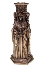 Grim Reaper Kerzenständer aus Kunststein bronziert by Veronese Gothic Figur