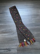 Pachamama Lana Marrón Tejido Bufanda Multicolor Adornos Tejido a Mano Ecuador