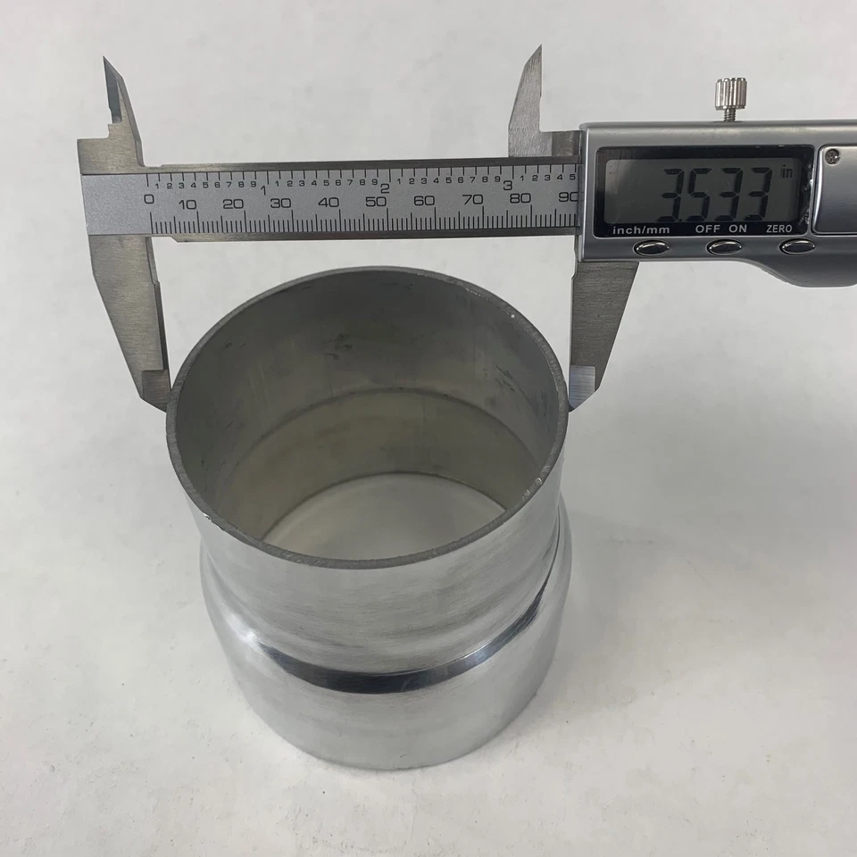 Reductor de escape de aluminio Fit Universal Piping 4" O.D. a 3,5" O.D. 3,64" de longitud Foto 2 de 4