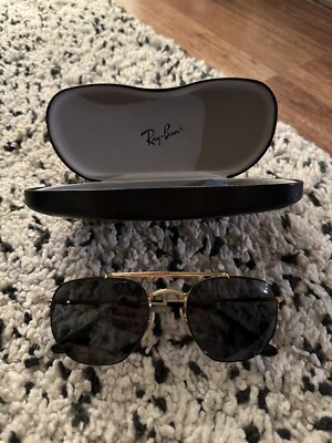 Ray-Ban RB3648 001 54-21 Gold Frame Black Lens Sunglasses