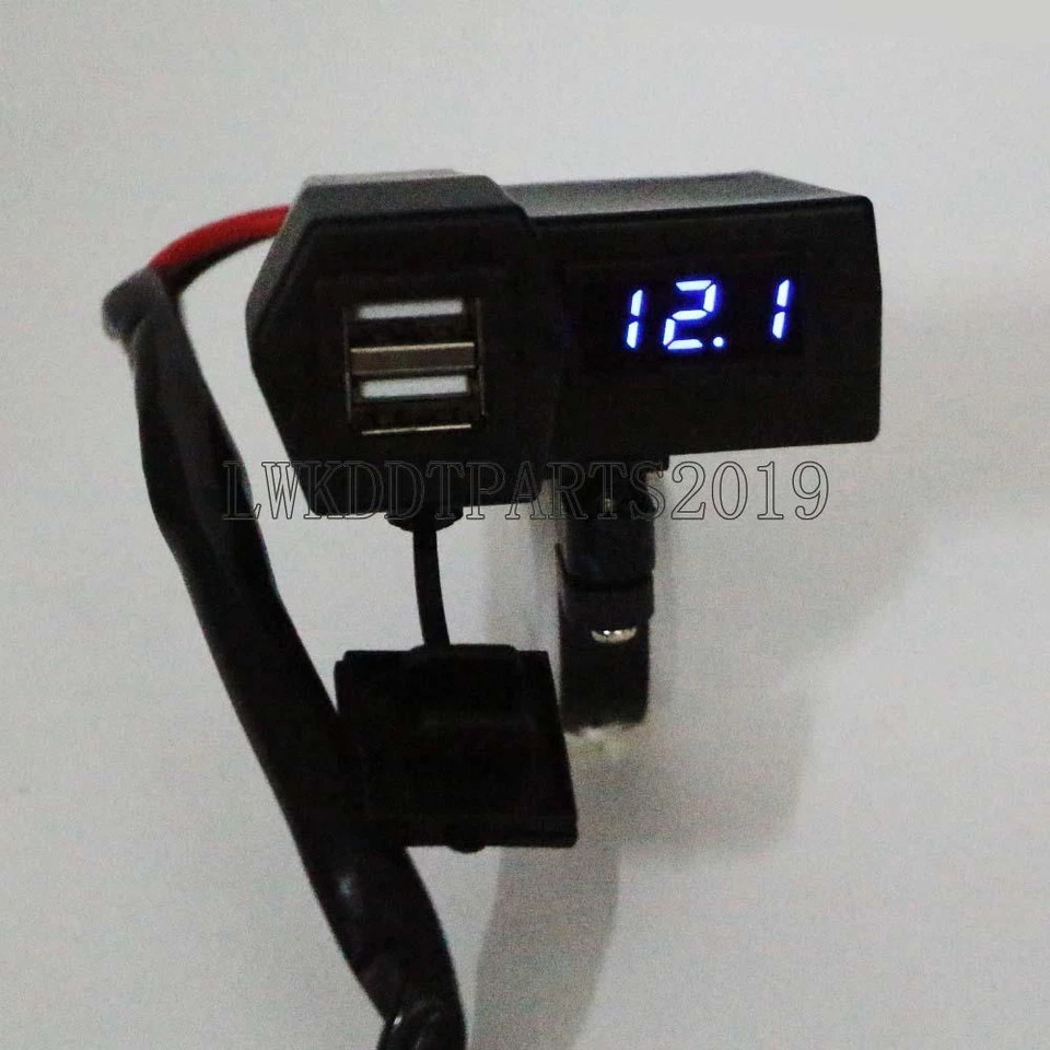 Cargador USB Doble Voltímetro LED para Yamaha V-Star 250 650 1100 1300 950 Clásico Foto 3 de 4